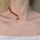 Wholesale Red Heart Pearl Simple Necklace